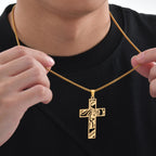Gold Jesus Cross Pendant Necklace