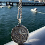 Silver Compass Pendant Necklace