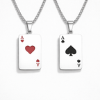 Ace of Hearts & Spades Matching Necklace Set