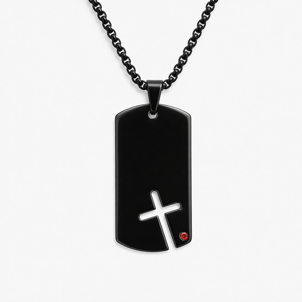 Black Crossmark Pendant Necklace