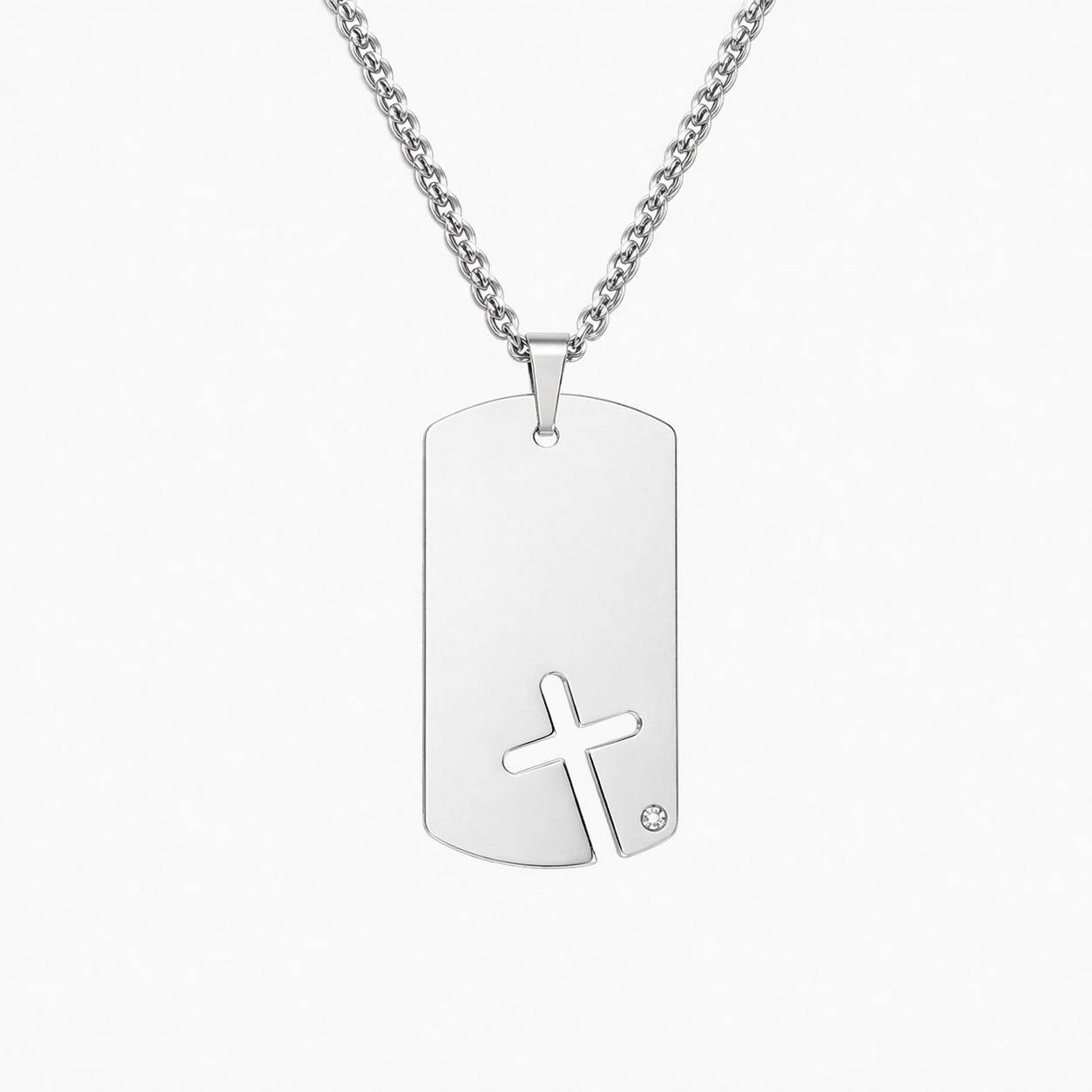Silver Crossmark Pendant Necklace