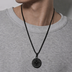 Black Compass Pendant Necklace