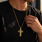 Gold Jesus Cross Pendant Necklace