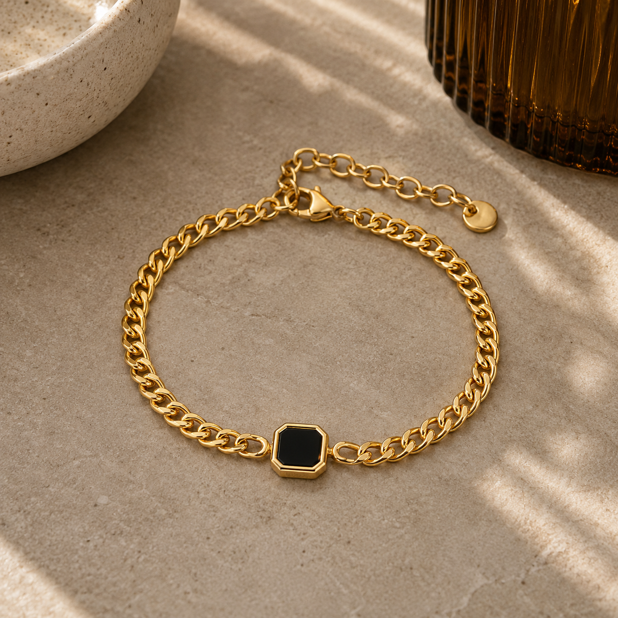 Gold Onyx Bracelet