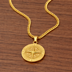 Gold Compass Pendant Necklace