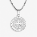Silver Compass Pendant Necklace