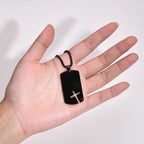 Black Crossmark Pendant Necklace