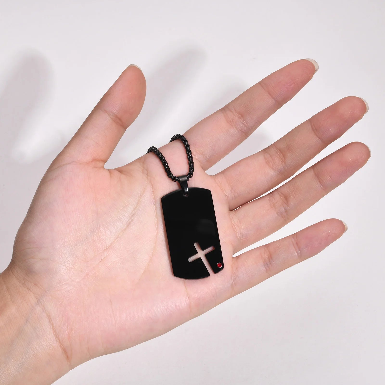 Black Crossmark Pendant Necklace