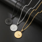 Gold Compass Pendant Necklace