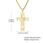 Gold Jesus Cross Pendant Necklace