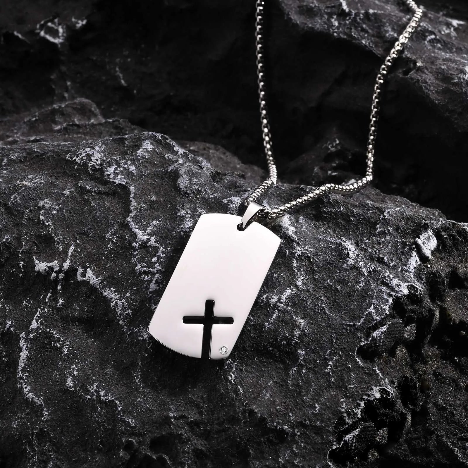 Silver Crossmark Pendant Necklace