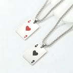 Ace of Hearts & Spades Matching Necklace Set