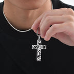 Silver Jesus Cross Pendant Necklace