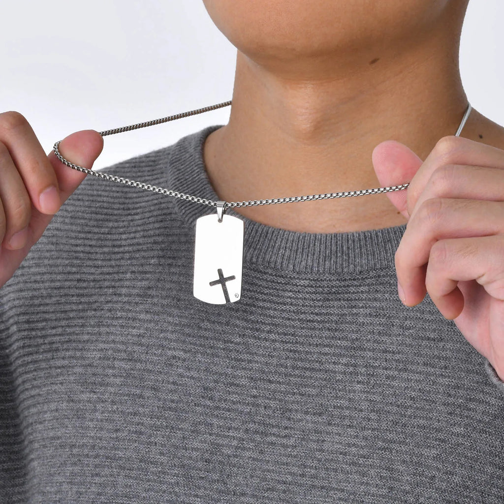 Silver Crossmark Pendant Necklace