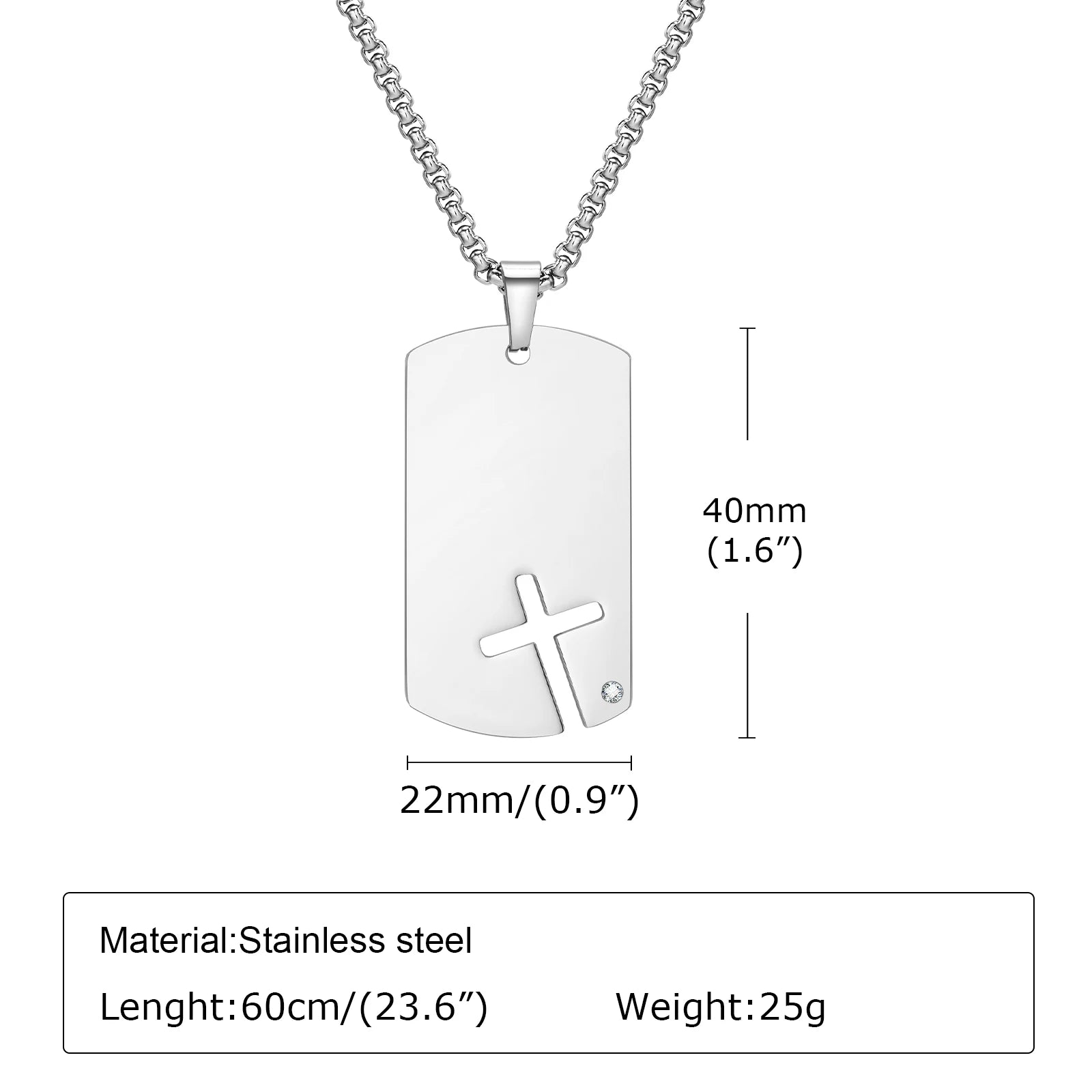 Silver Crossmark Pendant Necklace