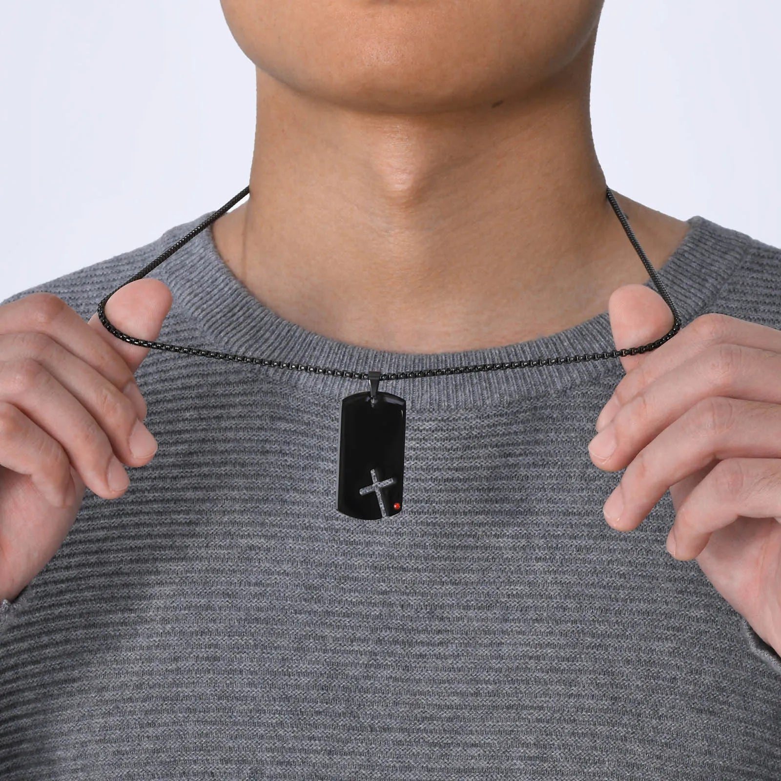 Black Crossmark Pendant Necklace