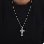 Silver Jesus Cross Pendant Necklace