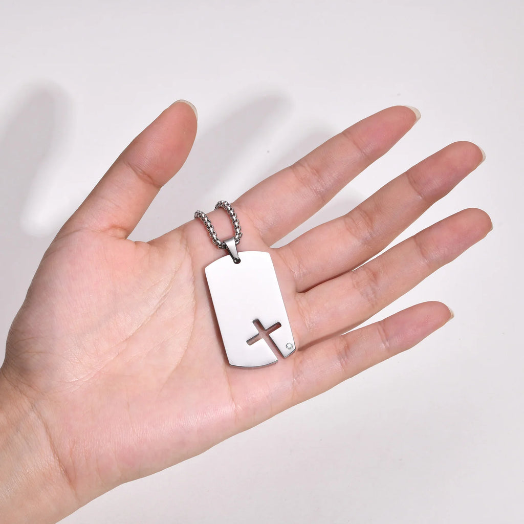 Silver Crossmark Pendant Necklace