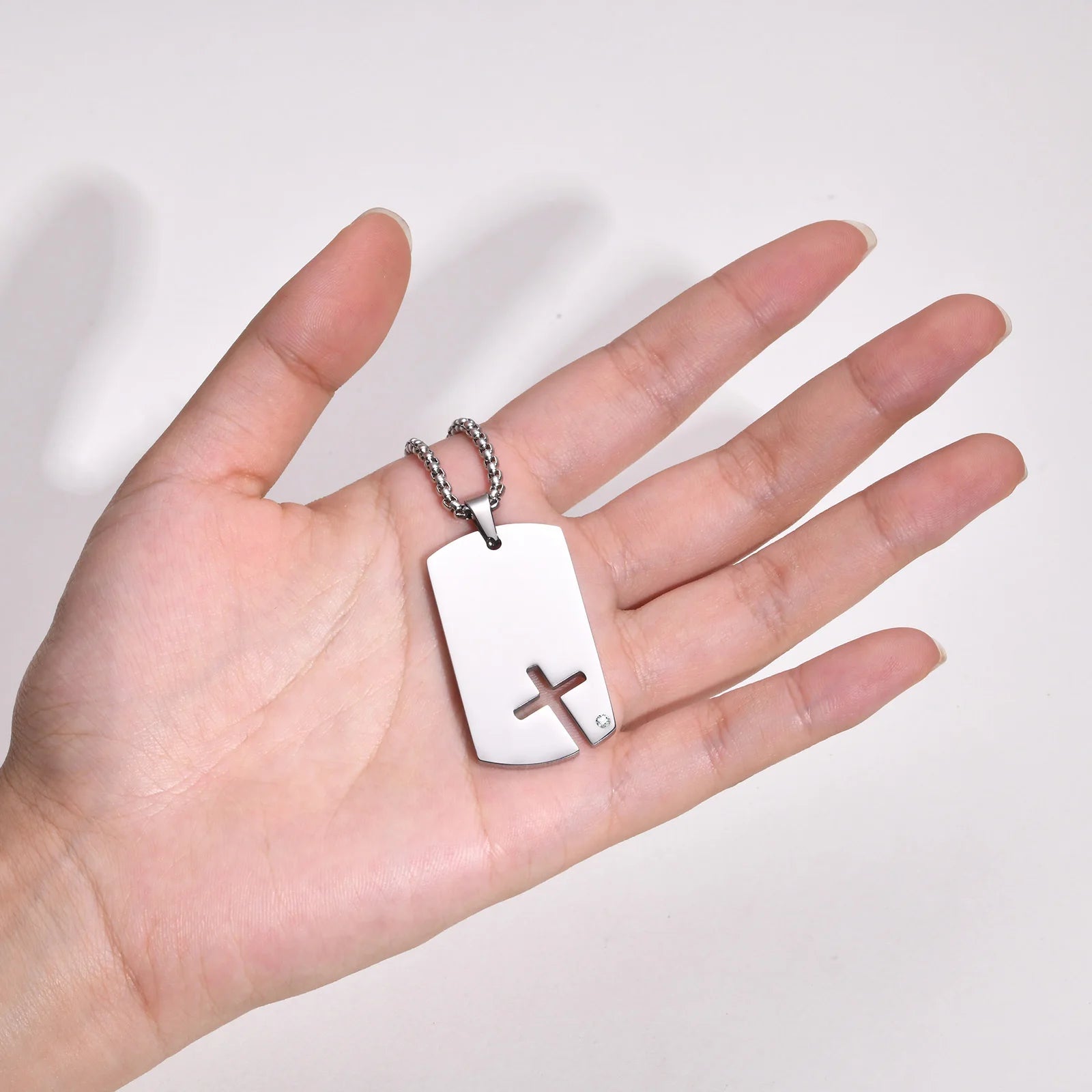 Silver Crossmark Pendant Necklace
